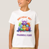 Cute Monsters Kids Birthday Party T-shirt (Voorkant)