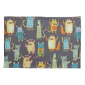 Cute Monsters Kussensloop (Achterkant-Links)