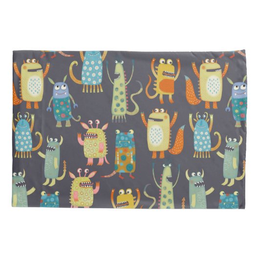 Cute Monsters Kussensloop (Achterkant-Links)