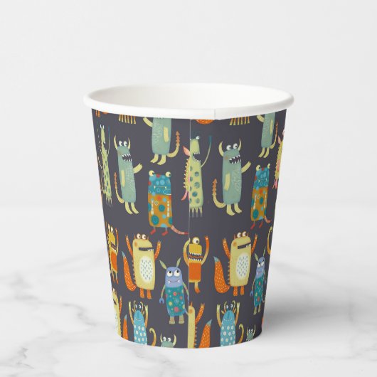 Cute Monsters Papieren Bekers (Rechts)