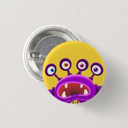 CUTE MONSTERS RONDE BUTTON 3,2 CM (Voorkant /achterkant)