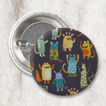 Cute Monsters Ronde Button 3,2 Cm<br><div class="desc">Een schattig klein monstergezin,  perfect voor een feestje,  of voor Halloween,  of een andere dag!</div>