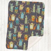 Cute Monsters Sherpa Deken