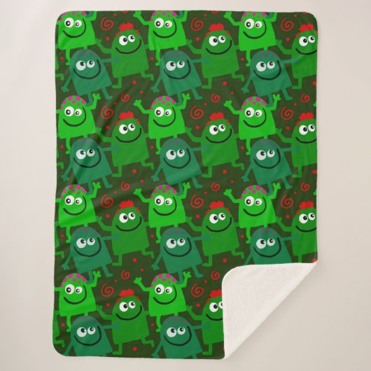 Cute Monsters Sherpa Deken (Voorkant)
