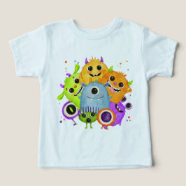 Cute Monsters Watercolor Peuter T-Shirt