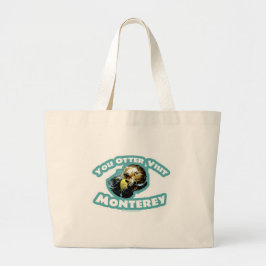 Cute Monterey Otter Travel Grote Tote Bag