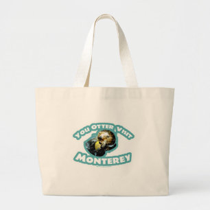 Cute Monterey Otter Travel Grote Tote Bag