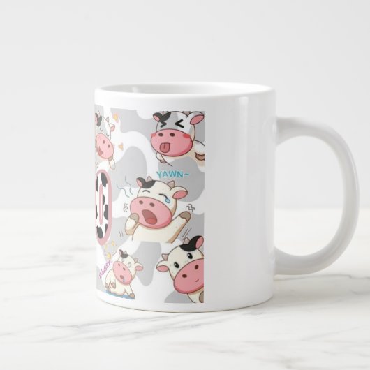 Cute “Moo Cow” Cartoon Design Grote Koffiekop (Rechts)