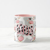 Cute “Moo Cow” Cartoon Design Mok (Midden)