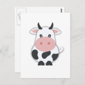 Cute Moo Koe Briefkaart (Voorkant / Achterkant)