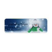 Cute, Mooie Snowman Etiket (Voorkant)