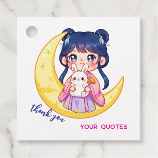 Cute Moon Bunny Girl  Bedankjes Labels