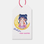 Cute Moon Bunny Girl  Cadeaulabel (Voorkant)