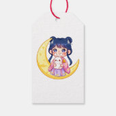 Cute Moon Bunny Girl  Cadeaulabel (Achterkant)
