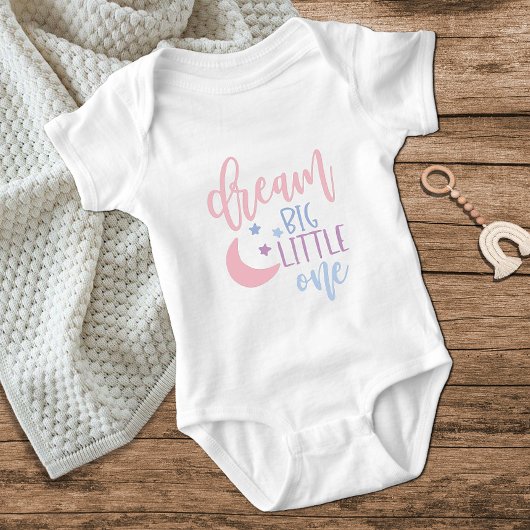 Cute Moon Dream Big Little One Pink Baby Girl Romper