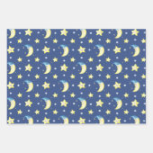 Cute Moon en Stars Pattern Blue Baby shower Inpakpapier Vel (Voorkant)