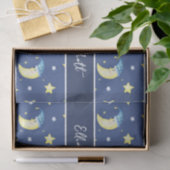 Cute Moon en Stars Pattern Blue Baby shower Tissuepapier (Geschenk)