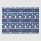 Cute Moon en Stars Pattern Blue Baby shower Tissuepapier (Voorkant)
