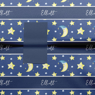 Cute Moon en Stars Pattern Blue Baby shower Tissuepapier