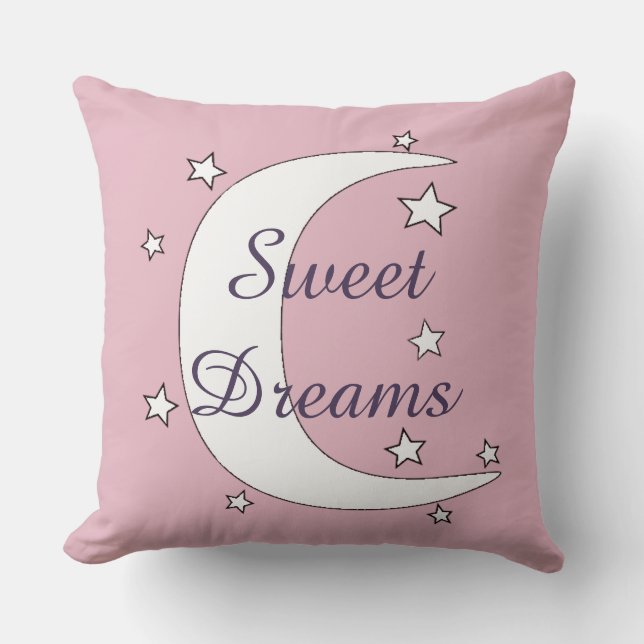Cute Moon en Stars Sweet Dreams Kussen (Voorkant)