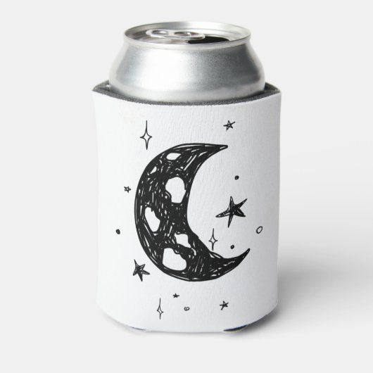 Cute Moon en sterren sketch Blikjeskoeler (Blikje Achterkant)