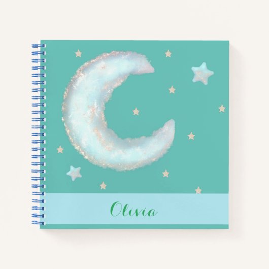 Cute moon en sterren Spiral Notitieboek (Voorkant)