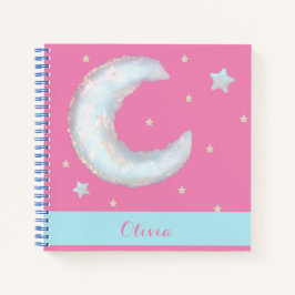 Cute moon en sterren Spiral Notitieboek