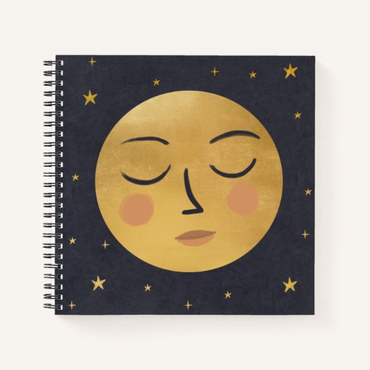 Cute moon face notitieboek (Voorkant)