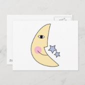 Cute Moon met sterren Briefkaart (Voorkant / Achterkant)