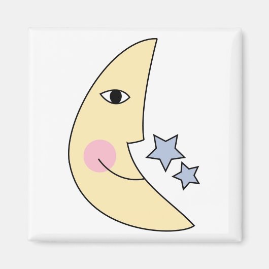 Cute Moon met sterren Magneet (Voorkant)
