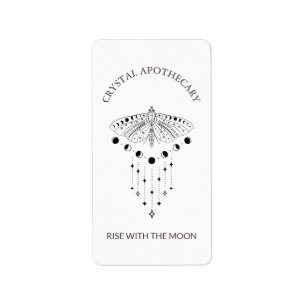 Cute Moon Moth Apothecary, Kandle, Ritual Label