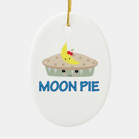 CUTE MOON PIE KERAMISCH ORNAMENT (Voorkant)