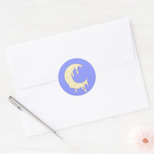 Cute Moon Ronde Sticker (Envelop)
