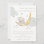 Cute Moon Stars Elephant Bunny Baby Aankondiging (Voorkant)