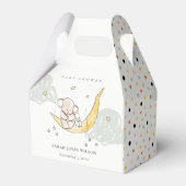Cute Moon Stars Elephant Bunny Neutral Baby shower Bedankdoosjes (Achterkant)
