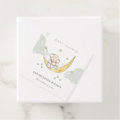 Cute Moon Stars Elephant Bunny Neutral Baby shower Bedankjes Labels (In situ)