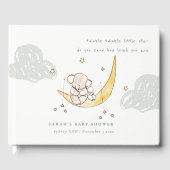 Cute Moon Stars Elephant Bunny Neutral Baby shower Gastenboek (Voorkant)