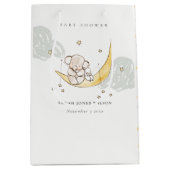 Cute Moon Stars Elephant Bunny Neutral Baby shower Medium Cadeauzakje (Voorkant)