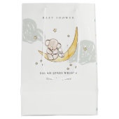 Cute Moon Stars Elephant Bunny Neutral Baby shower Medium Cadeauzakje (Achterkant)
