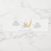 Cute Moon Stars Elephant Bunny Neutral Baby shower Waterfles Etiket (Enkel label)