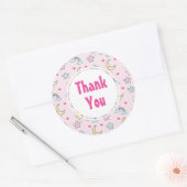 Cute Moon, Stars en Clouds Pattern Dank u Ronde Sticker (Envelop)
