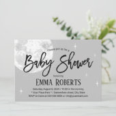 Cute Moon & Twinkle Little Stars Baby shower Kaart (Staand voorkant)