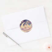 Cute Moon Voorlees Kippen Sticker (Envelop)