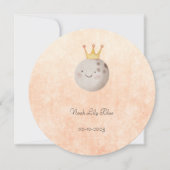 Cute Moon With Crown Baby Girl Card Kaart (Voorkant)