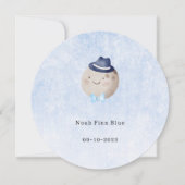 Cute Moon With Hat And Bow Baby Boy Card Kaart (Voorkant)