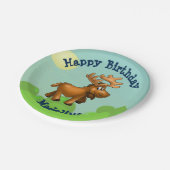 Cute Moose Birthday Party Borden Papieren Bordje (Gekanteld)