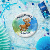 Cute Moose Borden Papieren Bordje (Feest)