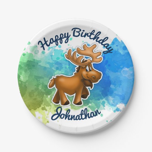 Cute Moose Borden Papieren Bordje (Voorkant)