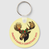CUTE MOOSE CHRISTMAS DESIGN SLEUTELHANGER (Voorkant)