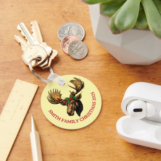 CUTE MOOSE CHRISTMAS DESIGN SLEUTELHANGER (Bureau)